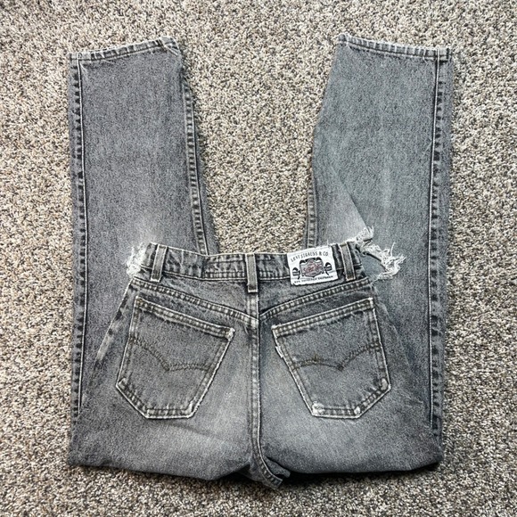 Vintage Levi's SilverTab Jeans 23x27 Gray USA Made Distressed Straight Leg 90s - Picture 9 of 11